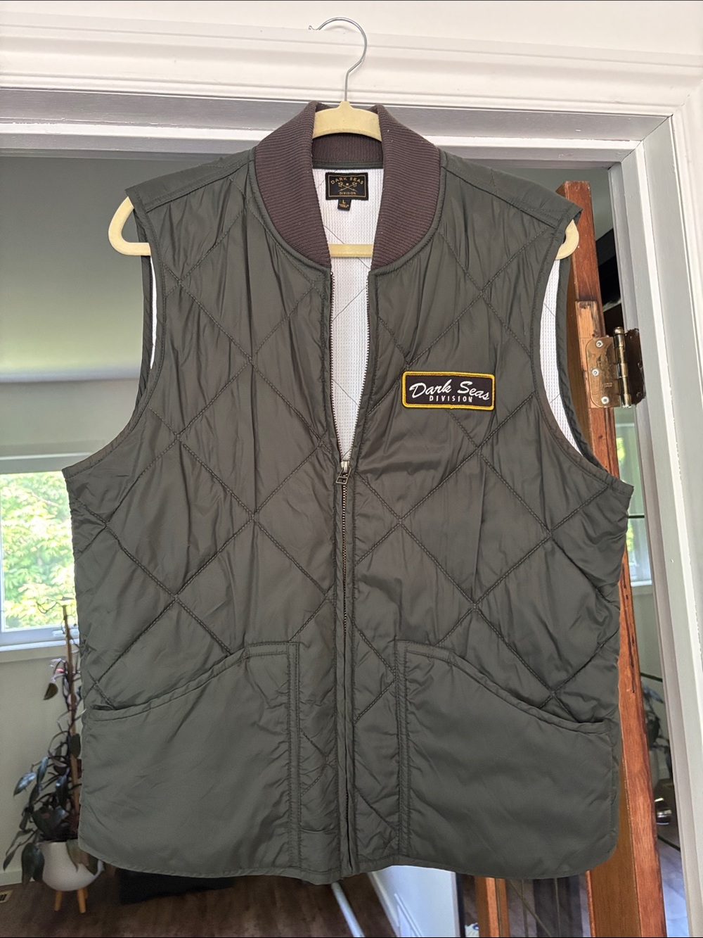 Dark Seas Olive Quilted Men's Vest